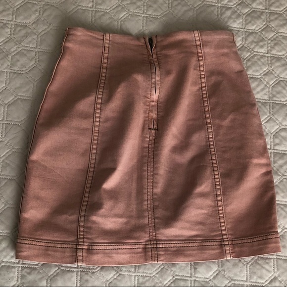 Blush Acid Washed Denim Skirt - Picture 4 of 6